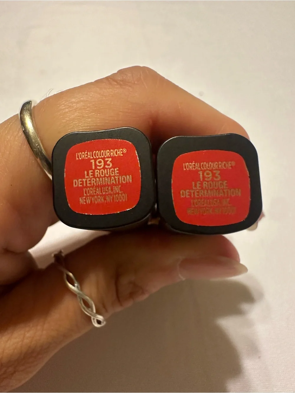 L'Oreal Lipstick 193 colour rich matte Le Rouge determination 2 of them